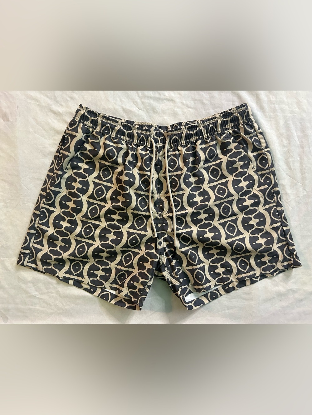 OAS Sweden Loefy Pattern Swim Shorts Black Cream Men’s L